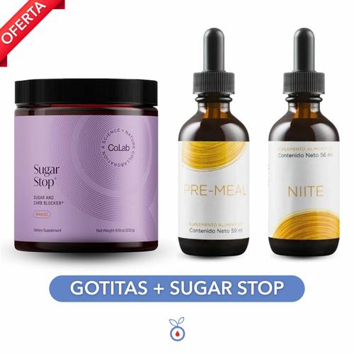 Adiós Azúcar Alta – Control integral para tu glucosa Gotas + Sugar Stop